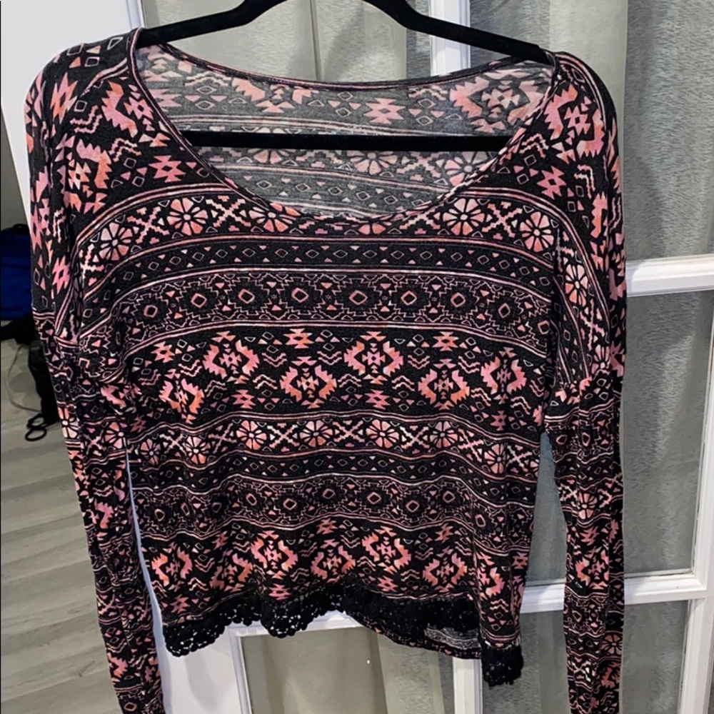 Long Sleeve Justice Top with Lace at the bottom